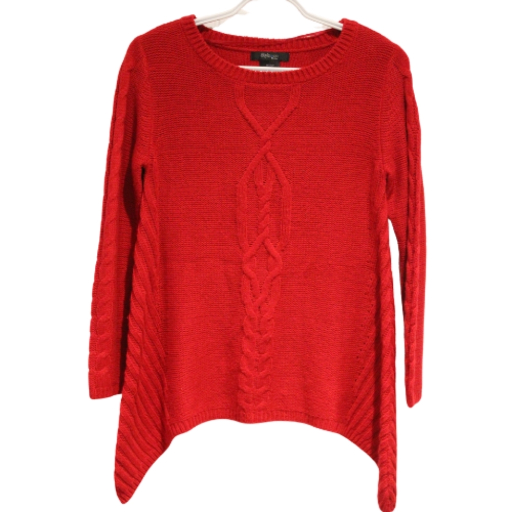 2/$20 🏷 Style & Co Red Knit Sweater Size S Petite